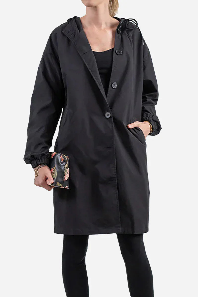 Water Resistant Oversized Hooded Windbreaker Rain Jacket MANIA ROSE